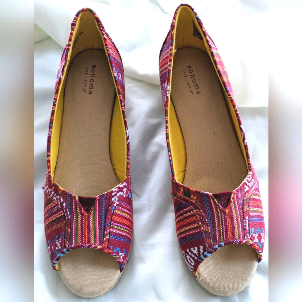 Sonoma Women's Open Toe Espadrille Wedge Shoes